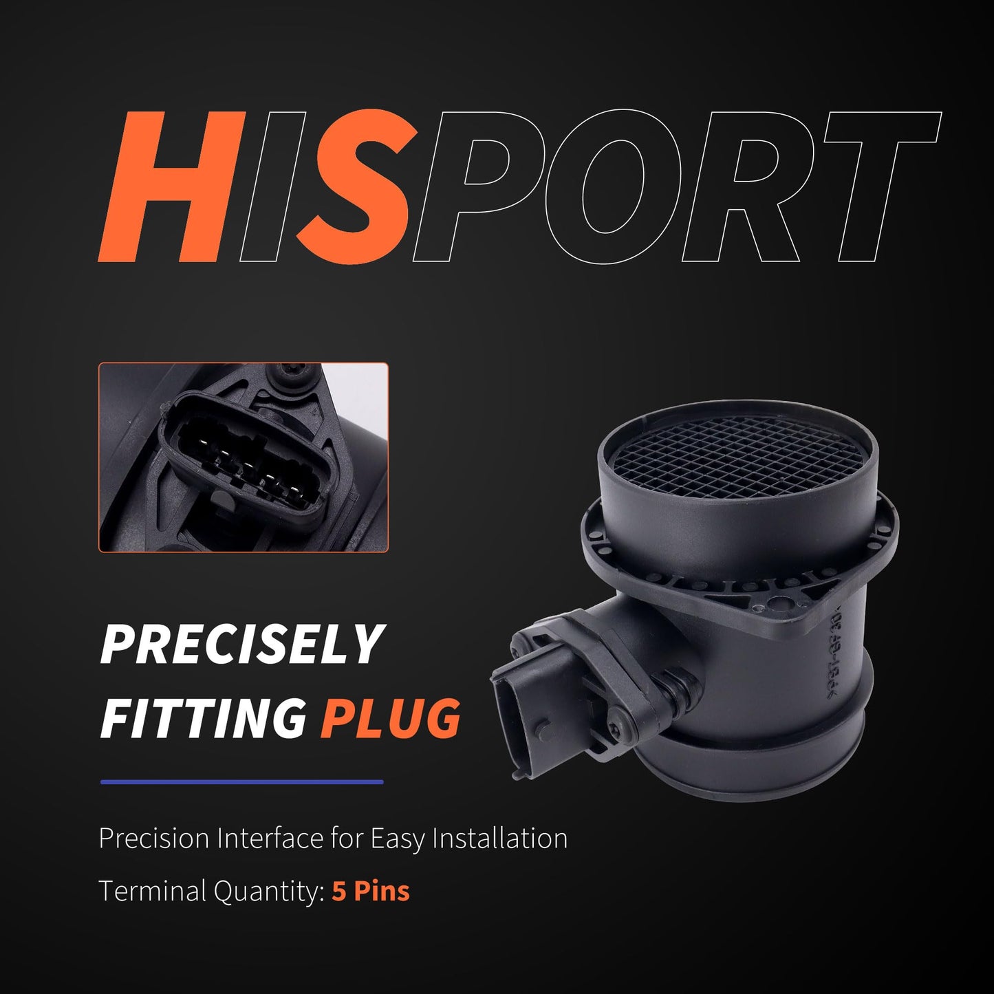 HiSport 0280218089 MAF Mass Air Flow Sensor - Compatible with Volvo C70 S60 S80 V70 XC70 XC90 Replaces 8627296 8670115 8670398