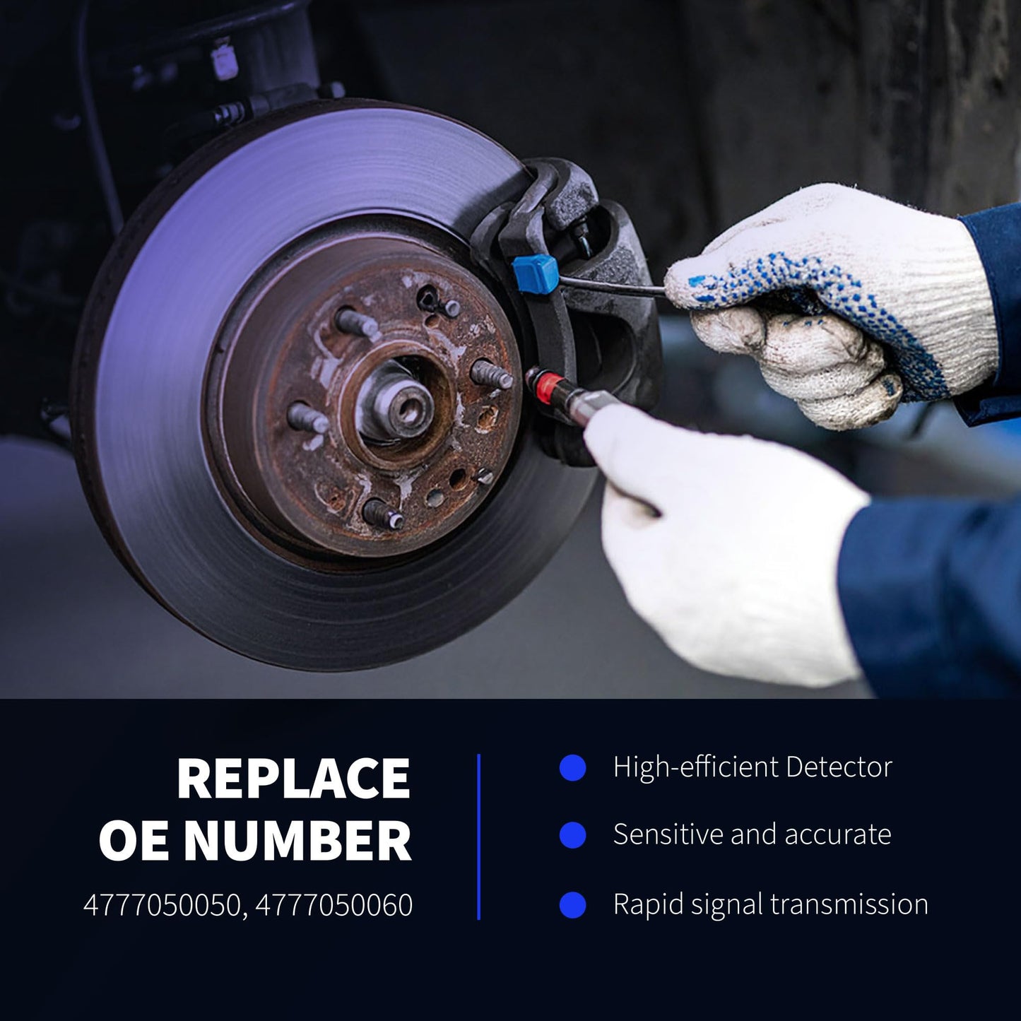 HiSport Disc Brake Pad Wear Sensor - Compatible with Lexus 2001-2006 LS430 4.3L V8 Front Driver or Passenger Side Replace 4777050050 4777050060