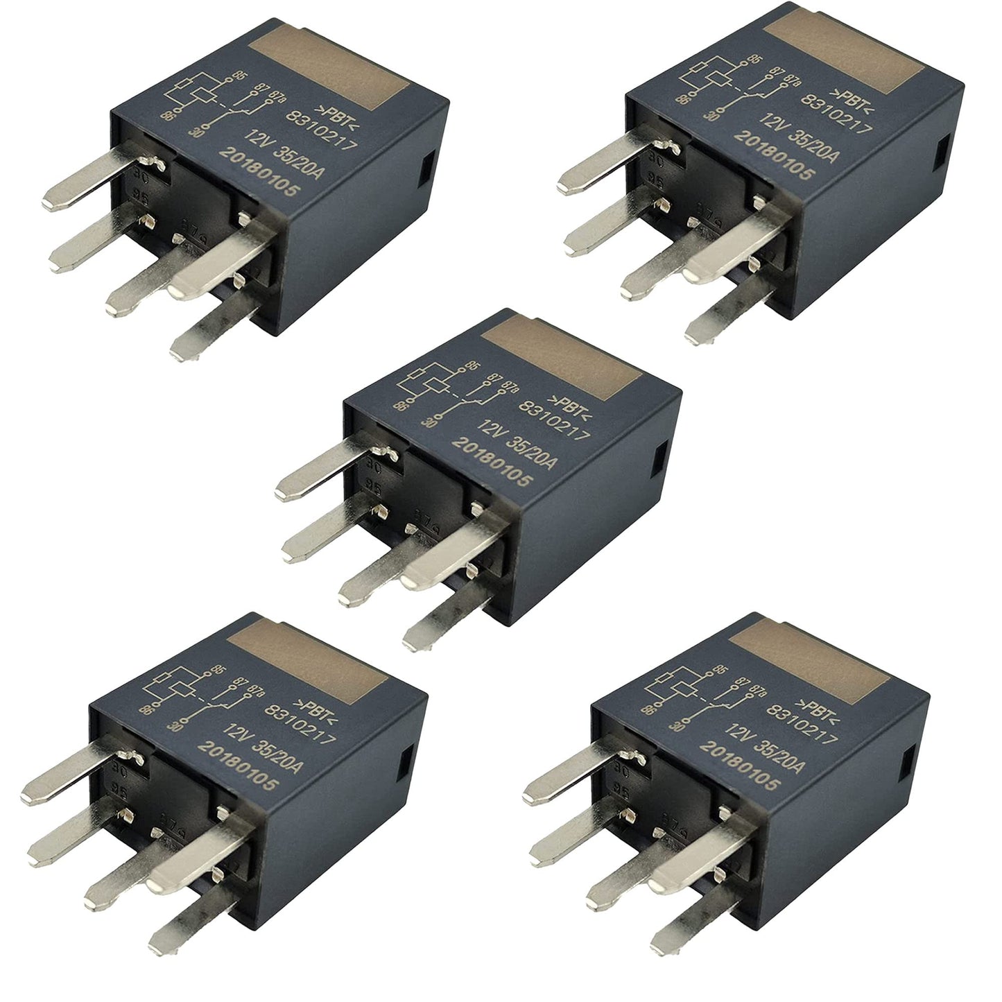 HiSport Power Relay -(Multi-Purpose Relay) 12077866 12V 35/20A Compatible with Buick,Cadillac,Chevrolet,GMC,Hummer More £¨5 Pack£©