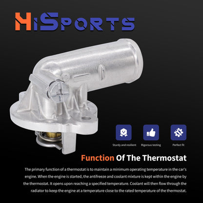 HiSport Thermostat Housing Assembly - Compatible with Chrysler 300 2011-2023 | Dodge Challenger Charger 2011-2023 - Replace 902-3035HP