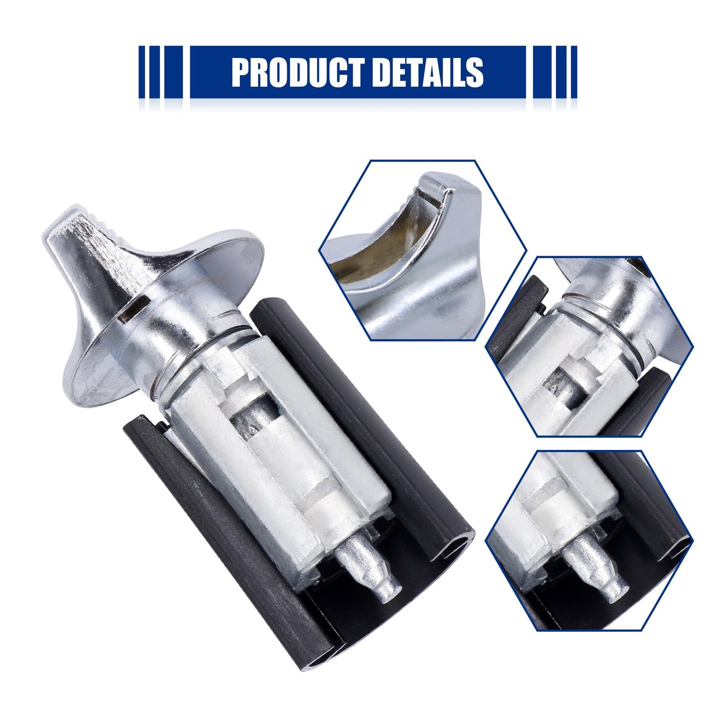 HiSport Ignition Lock Cylinder W/Keys - Compatible with Ford 1992-1995 E150/250/350, Ford 1993-1996 F150/F250/F350/F53/F59 Lincoln 1993-1998 Mercury 1990-1995 Replaces 924-730