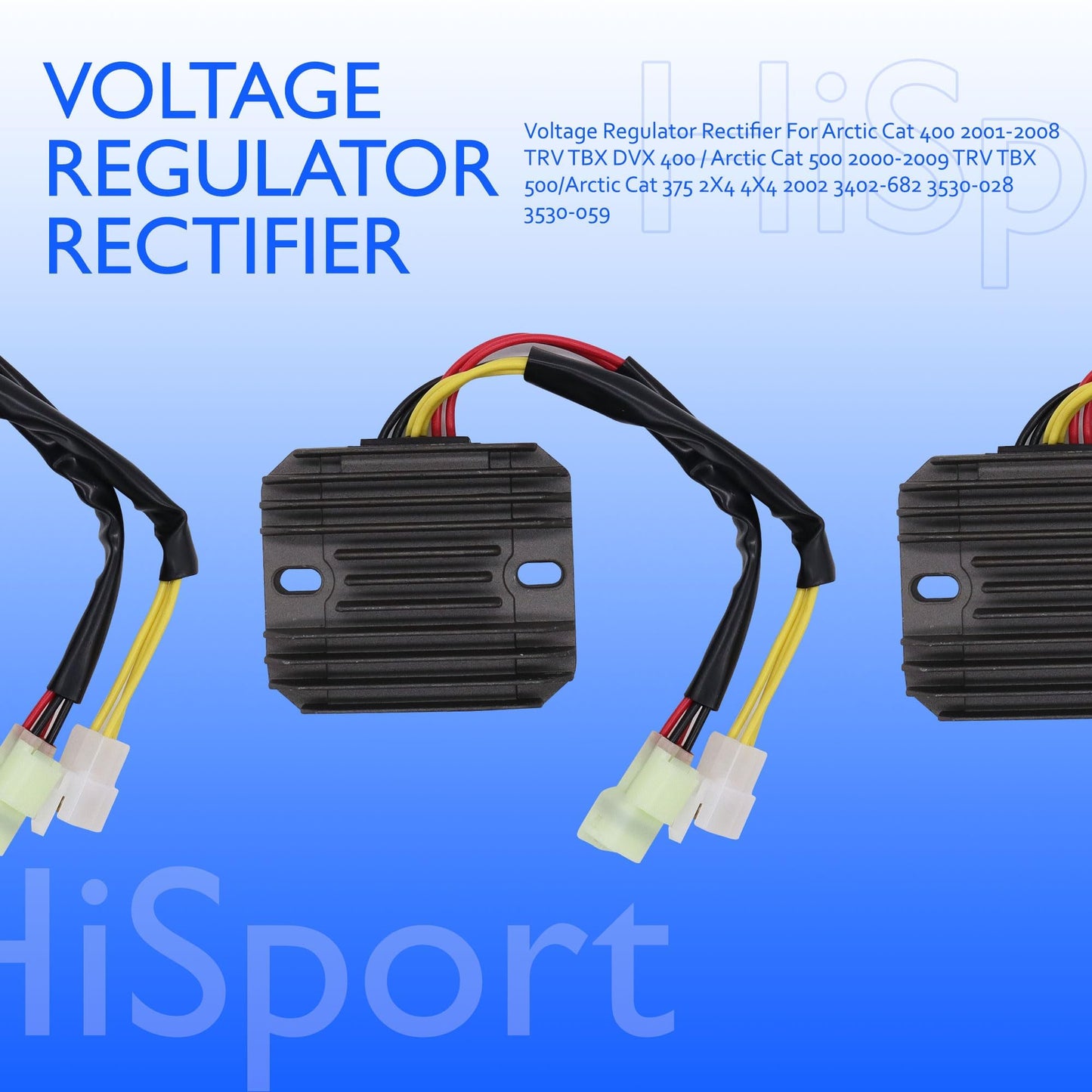 HiSport 3402-682 Voltage Regulator Rectifier Compatible with Arctic Cat 375 2X4 4X4 2002 400 2001-2008 TRV 400 2006-2008 TBX 400 2004-2006 DVX 400 2004-2008 500 2000-2009 TRV 500 2003-2008 TBX 500