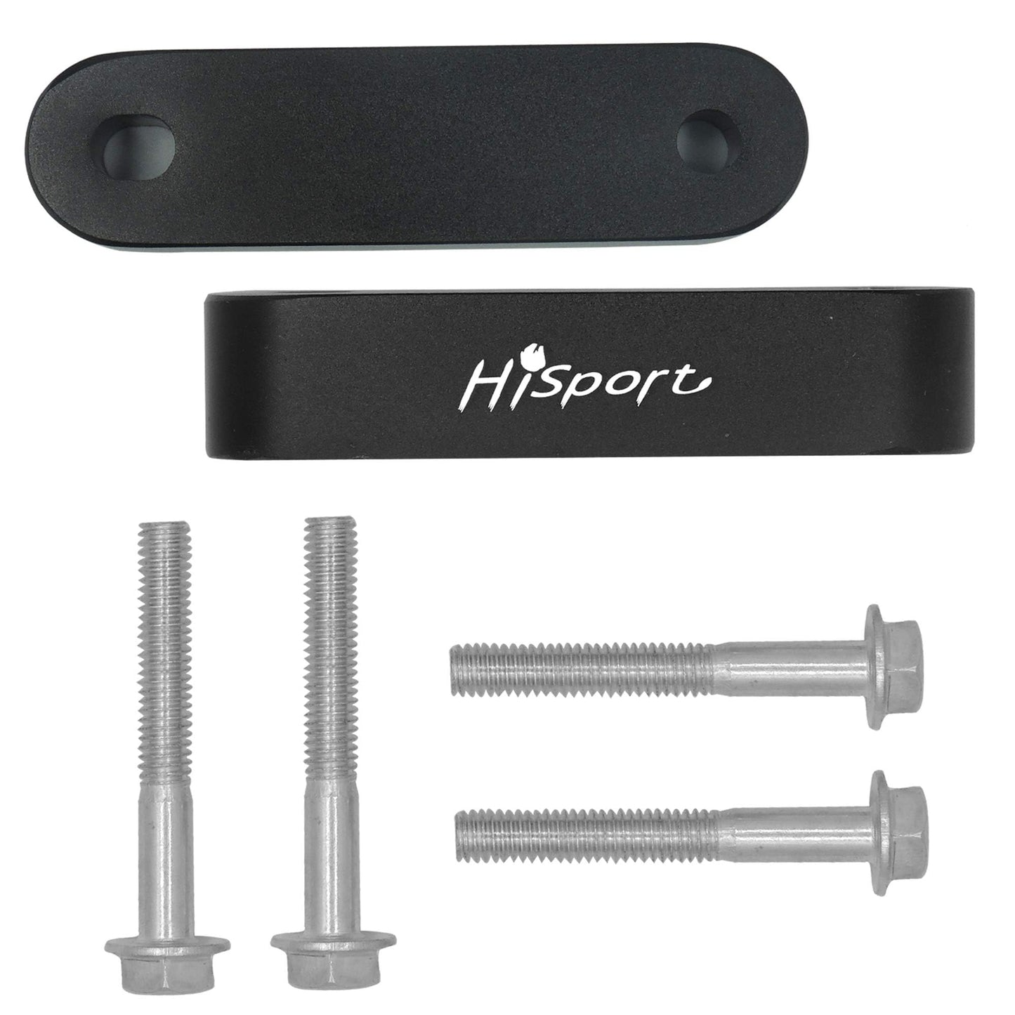 HiSport WH-1014 Aluminum Alloy Billet 3/4" Hood Vent Spacer Riser - with Bolts, Black, Tuning Kits Set, Compatible with 1992, 1993, 1991, 1995 EG 1996, 1997, 1998, 1999, 2000 EK Honda Civic