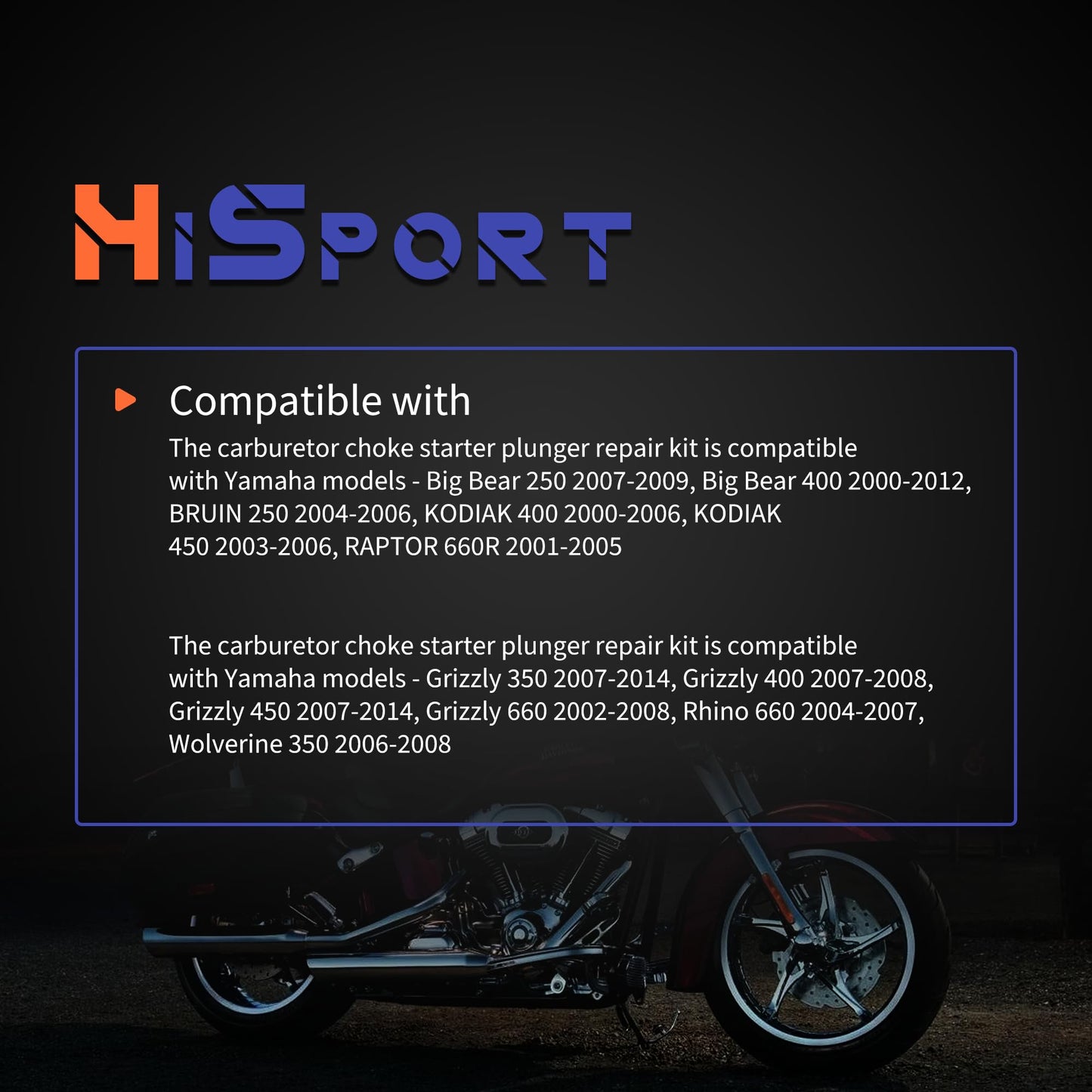 HiSport Carburetor Choke Starter Plunger Repair Kit - Compatible with Yamaha YFM350 YFM400 YFM660 YXR660 2004-2012