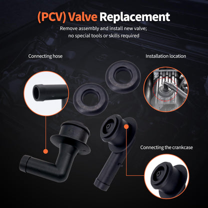 HiSport PCV CCV Vent Valve Elbow with Grommet - Compatible with Jeep Grand Cherokee 4.0L 2000 2001 2002 2003 2004 - Replace 53013360AA