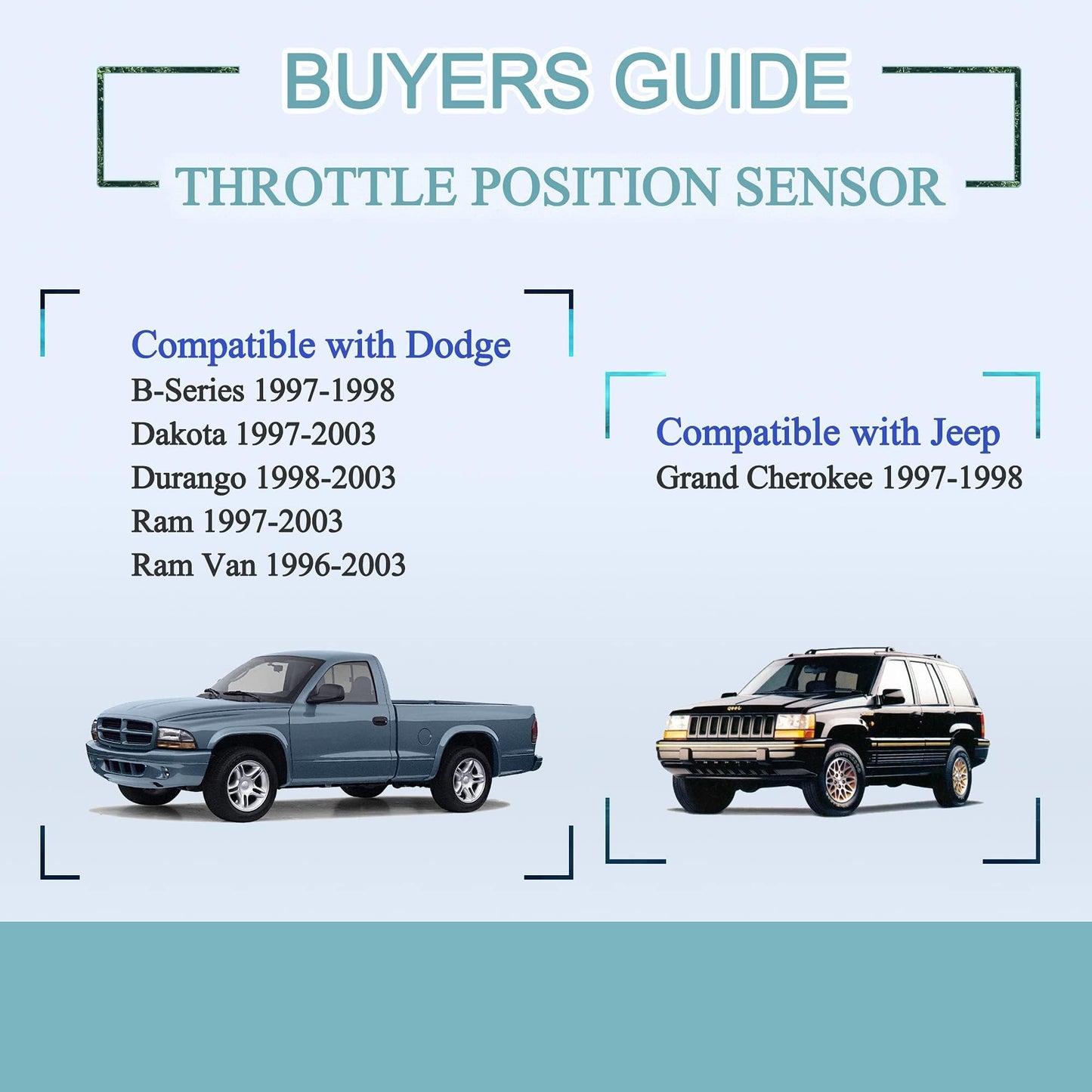HiSport 56027870 Crankshaft Position Sensor Compatible with Dodge B1500 1997-1998, B2500 B3500, Dakota 1997-2003, Durango 1998-2003, RAM 1500 2500 3500 Pickup Van, Jeep Grand Cherokee 1997-1998