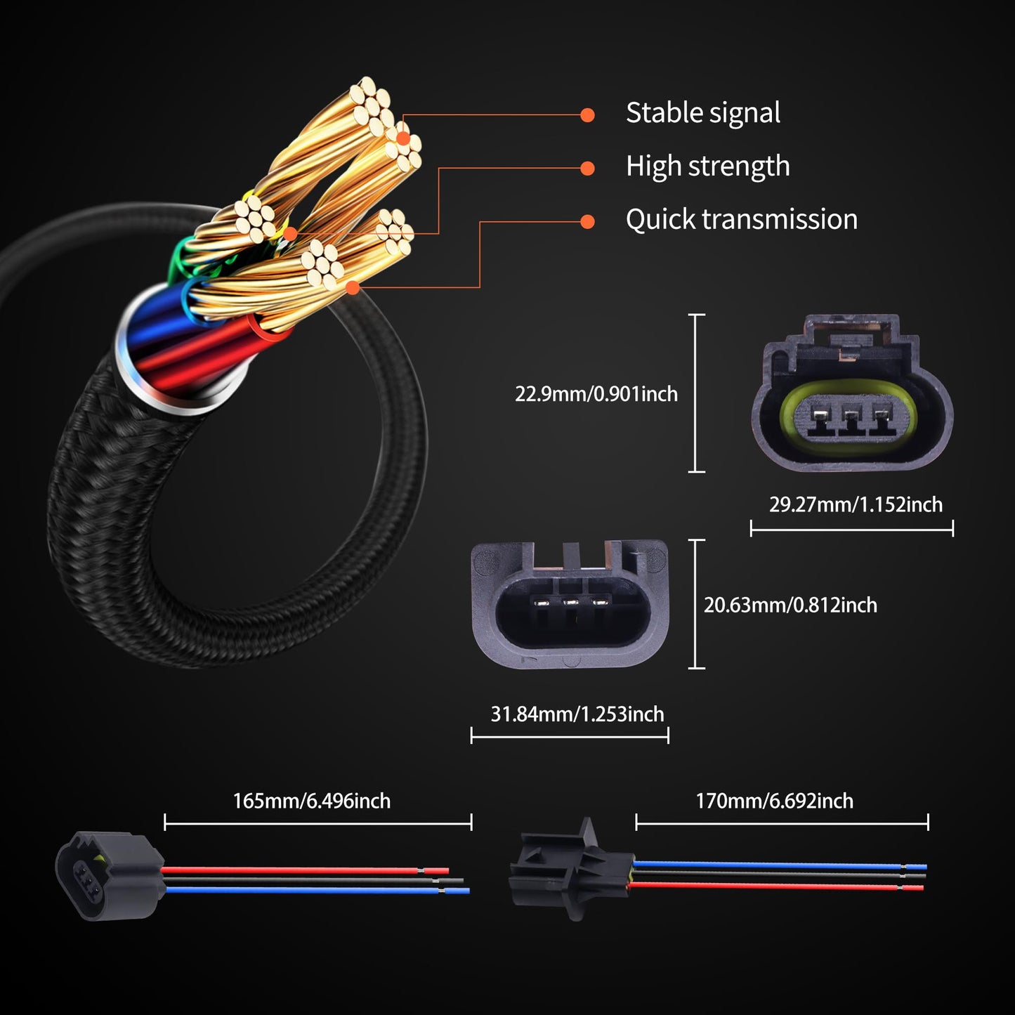 HiSport 9008 H13 Socket 3 PIN Male & Female Head Bulb Fog Light Wiring Socket H13LL Headlight Adapter Connector Universal Replacement for Jeep Dodge Nissan Ford Chevy 4 PCS