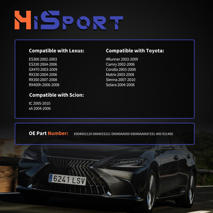 HiSport 6904002120 Door Lock Latch Actuator Front Left Driver Side - Compatible with Lexus ES300 ES330 GX470 RX330 RX350 RX400h Scion tC xA Toyota 4Runner Camry Corolla Matrix Sienna Solara 2002-2010