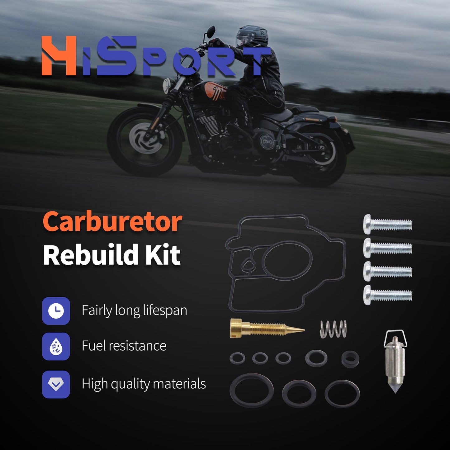 HiSport Carburetor Carb Repair Kit 18-9331 Replacement for Yamaha TTR125 TTR125L 2000-2007 K&L