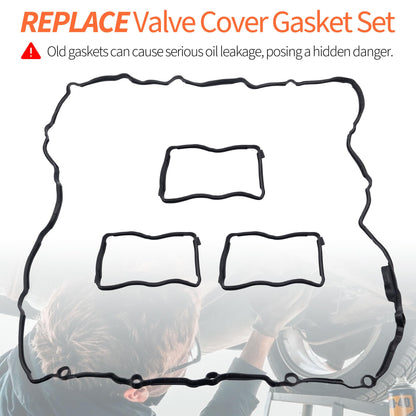 HiSport Valve Cover Gasket Set - Compatible with BMW 135i 135is 335i GT xDrive 435i xDrive Gran Coupe 535i GT xDrive 640i Gran Coupe M3 M4 X1 X3 X4 X5 X6 3.0L 2010-2019 - Replace VS50711