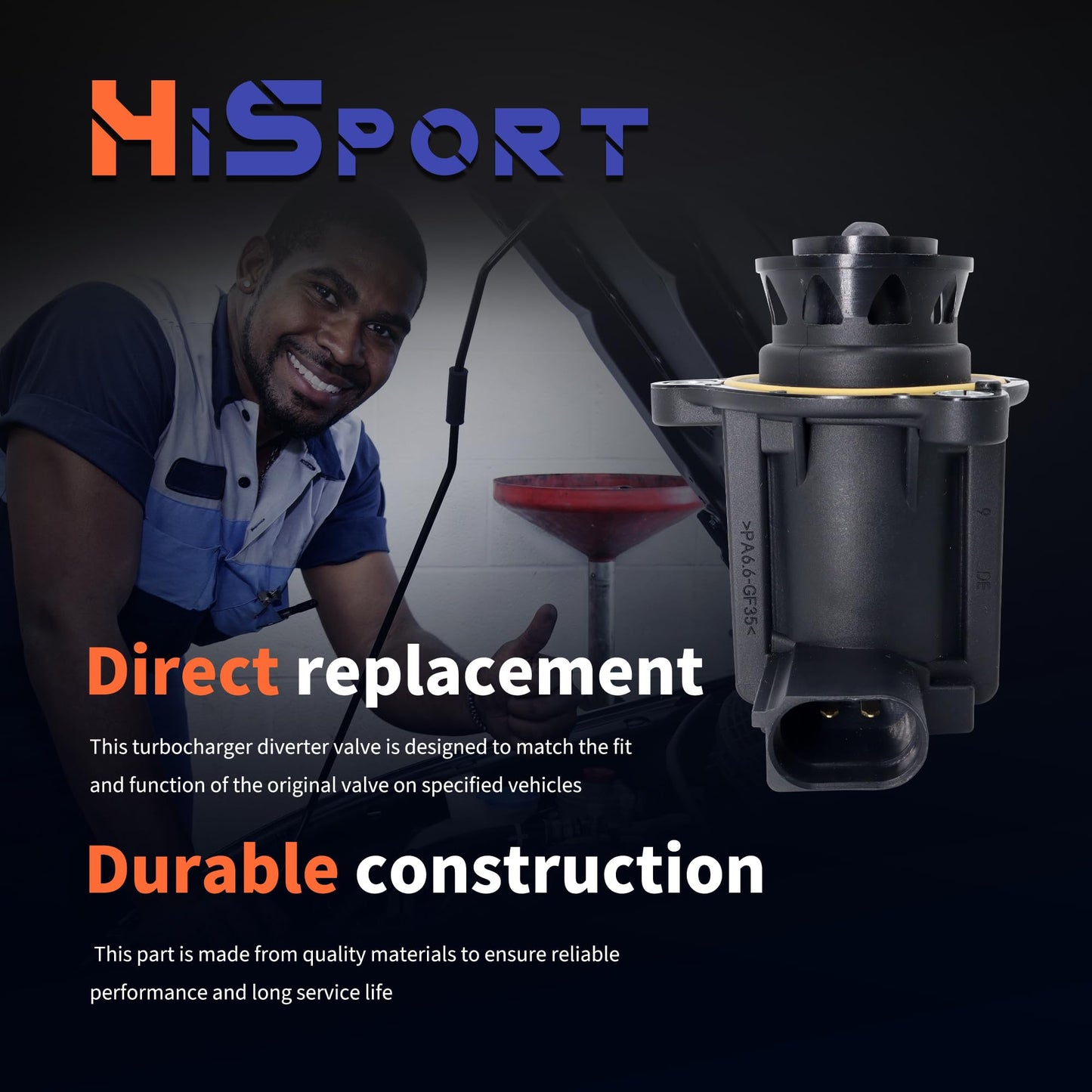 HiSport Turbocharger Bypass Valve, Cutoff Bypass Diverter Valve 06H145710D Compatible with Volkswagen CC Eos GTI Jetta Passat Tiguan Beetle & Audi A3 A4 A5 A6 TT Quattro