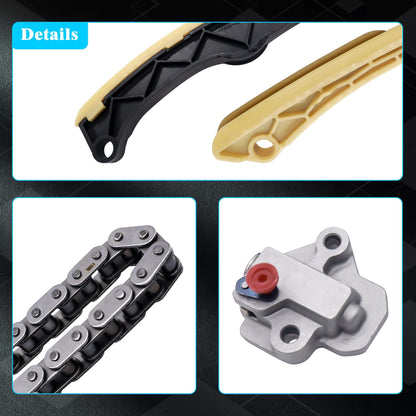 HiSport 24410-2B700 Engine Timing Chain Kits - Compatible with Hyundai Accent Elantra Sonata Tucson Veloster 2012-2021 Kia Forte Optima Rio Seltos Soul 2012-2021 - 24420-2B611 24431-2B620 24321-2B620