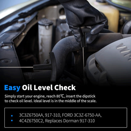 HiSport Engine Oil Dipstick Replacement 3C3Z6750AA 917310 - Compatible with Ford F250 F350 F450 F550 Super Duty Excursion 6.0L V8 Diesel Powerstroke Fluid Level Indicator Dip Stick for Checking Oil