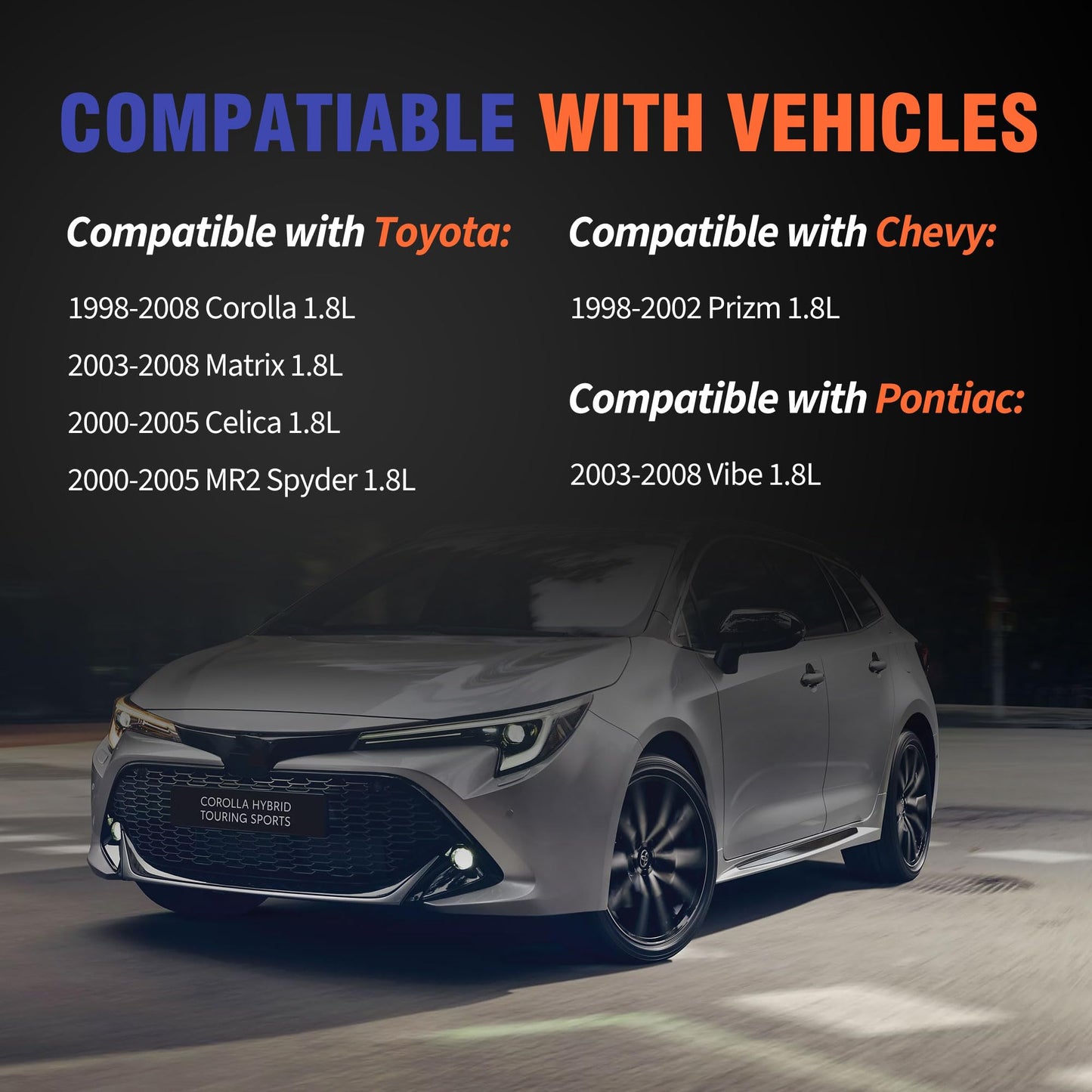 HiSport Valve Cover Gasket Seal VS50542R- Compatible with Chevy 1998-2002 Prizm Pontiac 2003-2008 Vibe Toyota 1998-2008 Corolla 2003-2008 Matrix 2000-2005 Celica 2000-2005 MR2 Spyder 1.8L