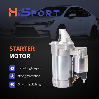 HiSport 28100-0T050 Starter Motor - Compatible with Toyota Corolla 2009-2016 1.8L l4 Matrix 2009-2013 1.8L l4 Compatible with Pontiac Vibe 2009-2010 1.8L l4 12V 1.6KW 9 Teeth Clockwise