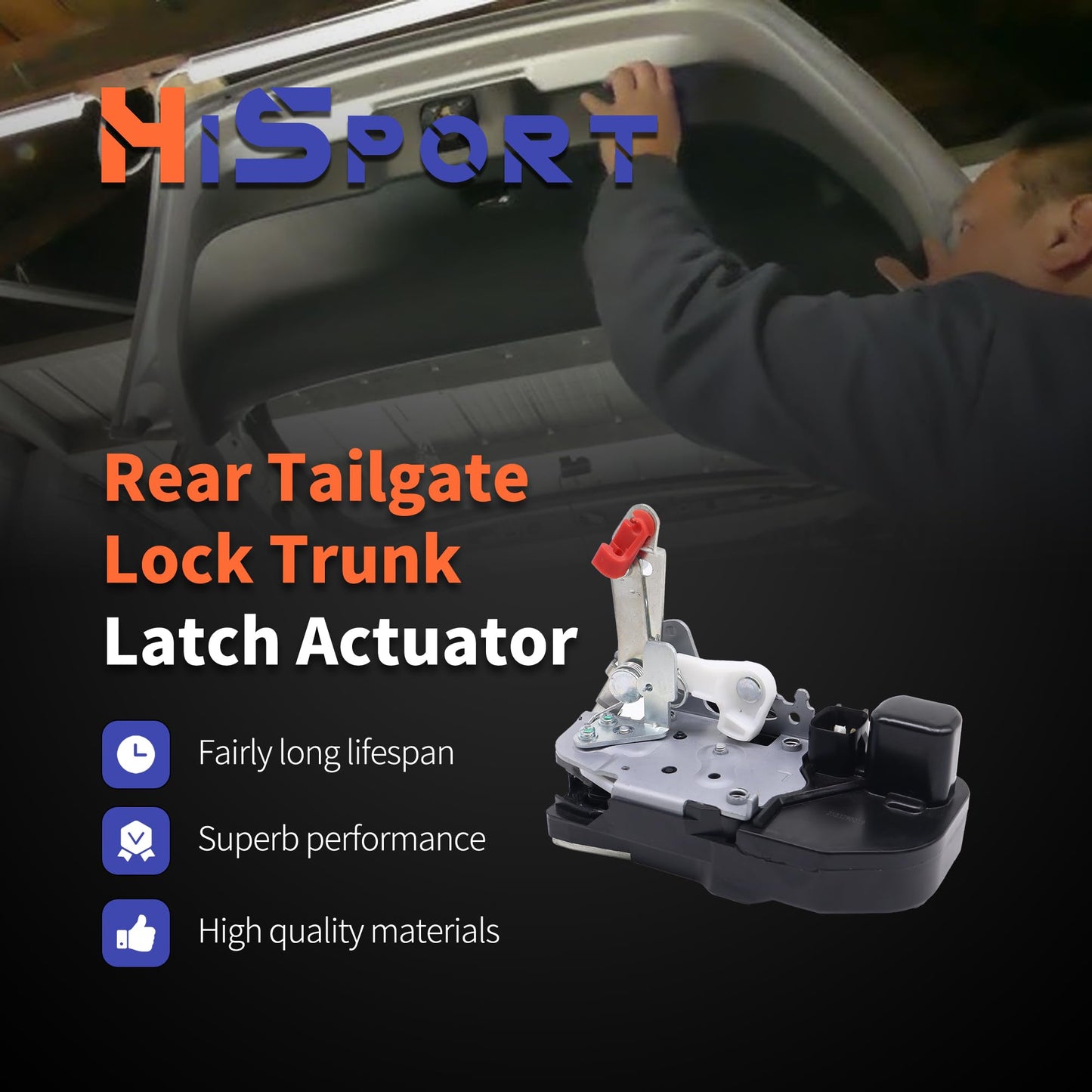 HiSport Rear Tailgate Side Door Latch Lock Actuator 931-713 Compatible with Jeep Liberty 2003-2007 Sport Utility Rear Tailgate Replaces 55360641AA 55360641AB 55360641AE