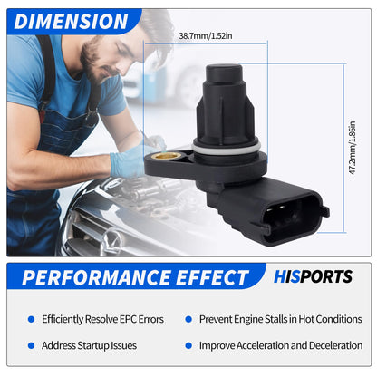 HiSport Engine Camshaft Position Sensor Compatible with Kia Soul 2010-2016 Rio 2012-2015 Forte Koup Hyundai Accent 2012-2019 Veloster 2012-2017 Sonata Replace 393502B030