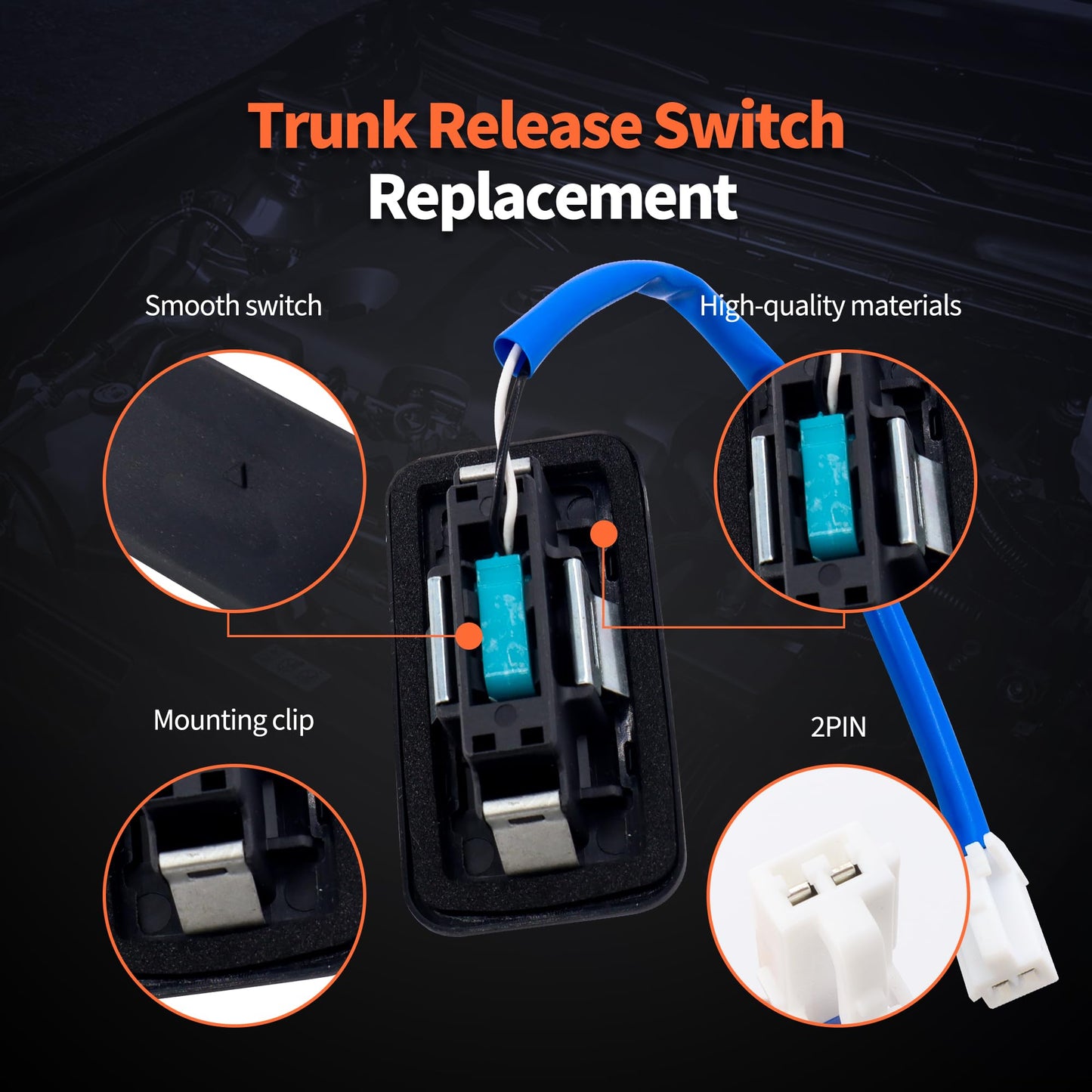 HiSport Rear Tailgate Handle Release Trunk Switch - Compatible with Kia Optima Forte Cadenza Optima Hybrid Replaces 81260-2G000 812602G000