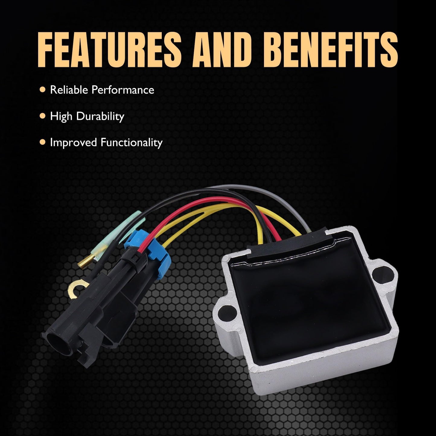 HiSport Voltage Regulator Rectifier Compatible with Mercury 25 hp 1999-2005,30 hp 2002-2005,40 hp 2002-2005,50 hp 2002-2007,60 hp 2002-2007,135 hp,140 hp,150 hp,175 hp,200 hp,240 hp Replaces 893640T01