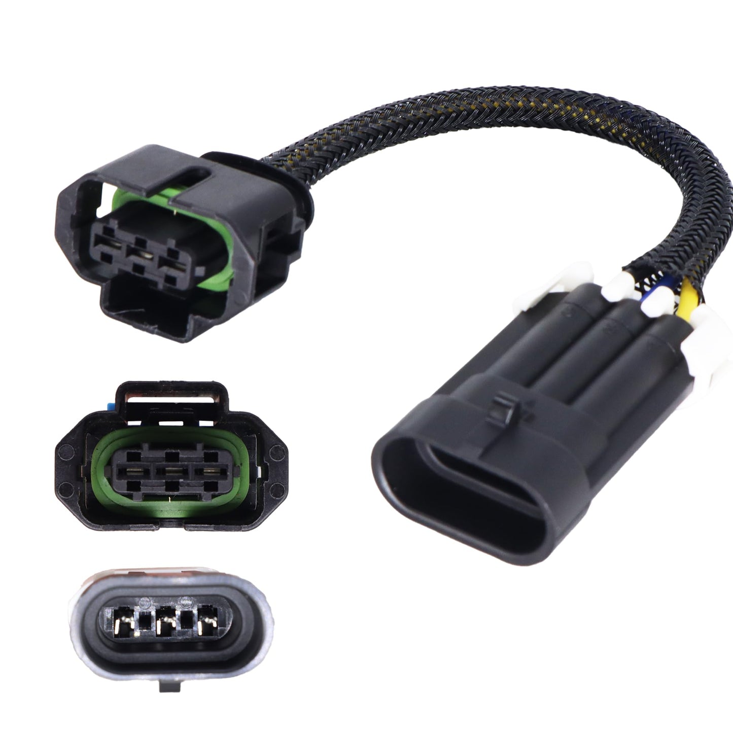 HiSport LS1 LS2 LS7 to LS3 L99 L76 LSA LS9 ZR1 MAP Sensor 558-416 12592525 Adapter Harness Plug-and-Play Conversion Replacement for GM LS Engines 18CM Long 16 Wire Gauge