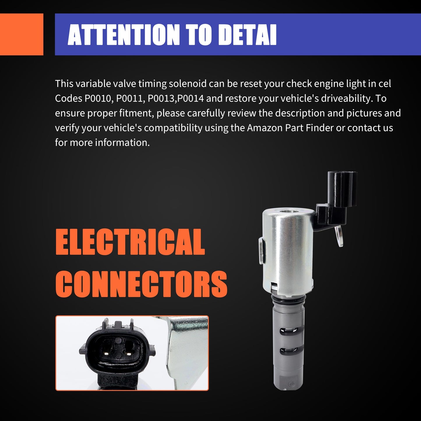 HiSport Engine Variable Valve Timing VVT Solenoid 917231 1534031010 153300P010 Compatible with Toyota 4Runner 2003-09, FJ Cruiser 2007-09, Tacoma 2005-15, Tundra 2005-11, V6 4.0L Left and Right