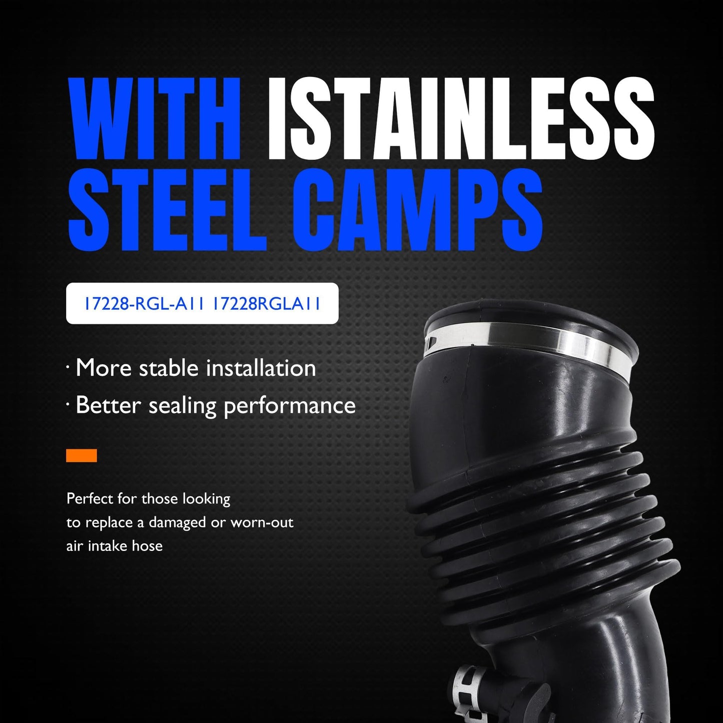 HiSport 17228-RGL-A11 Air Intake Hose Compatible with Honda Odyssey V6 3.5L 2007 2008 2009 2010 Replacement for 696158