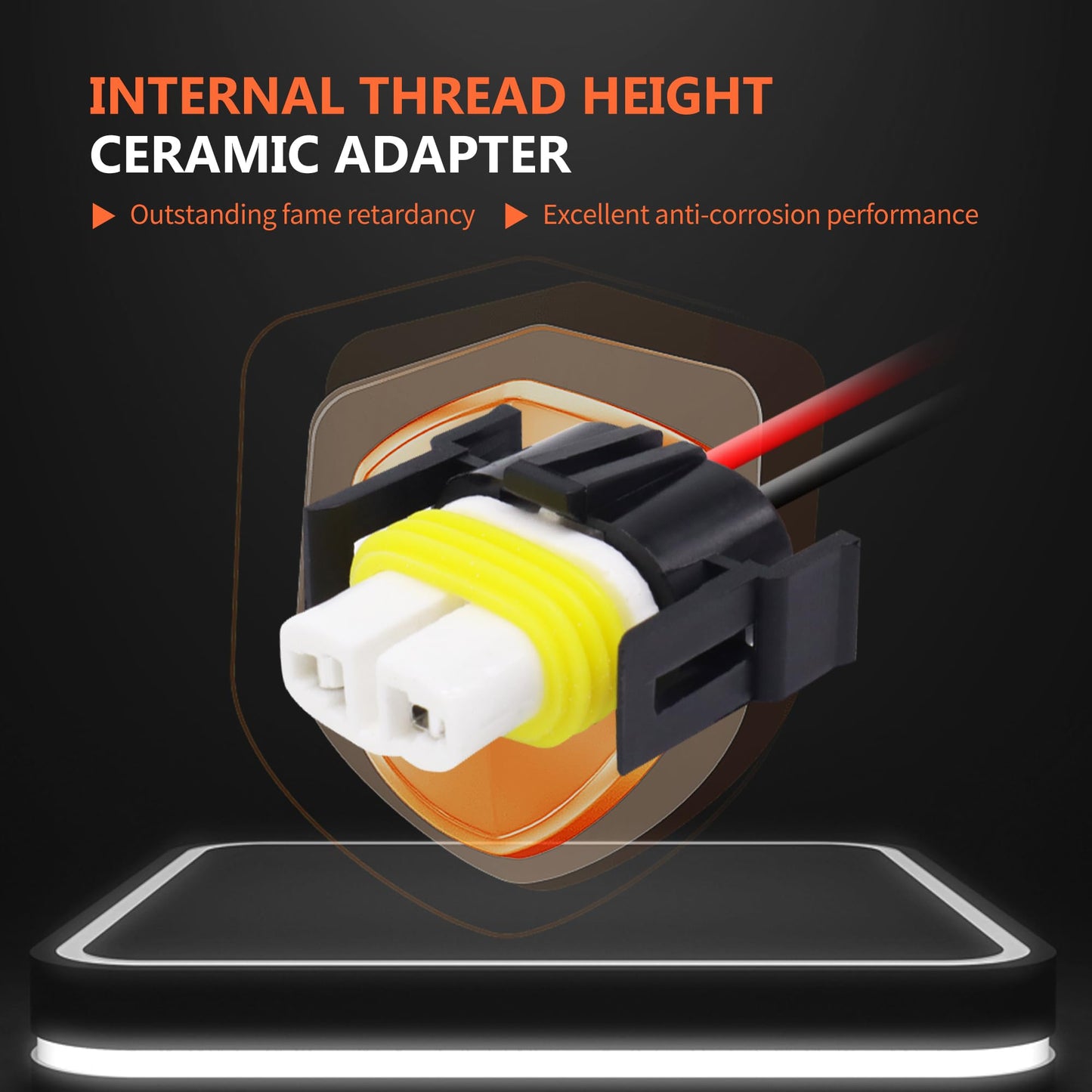 HiSport H8 H9 H11 880 881 2PCS 14AWG Female Wiring Ceramic Socket Universal Replacement for Toyota GMC Chevy Honda Jeep Ford Subaru Dodge Headlight Fog Light Pigtail Adapter LED Head Lamp Connector