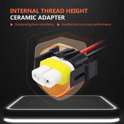 HiSport H8 H9 H11 880 881 2PCS 14AWG Female Wiring Ceramic Socket Universal Replacement for Toyota GMC Chevy Honda Jeep Ford Subaru Dodge Headlight Fog Light Pigtail Adapter LED Head Lamp Connector