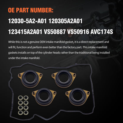 HiSport Engine Valve Cover Gasket Set - Compatible with Acura ILX 2015-2020 TLX 2015-2020 Compatible with Honda CR-V 2015-2019 Accord 2013-2017 2.4L - Replace 12030-5A2-A01