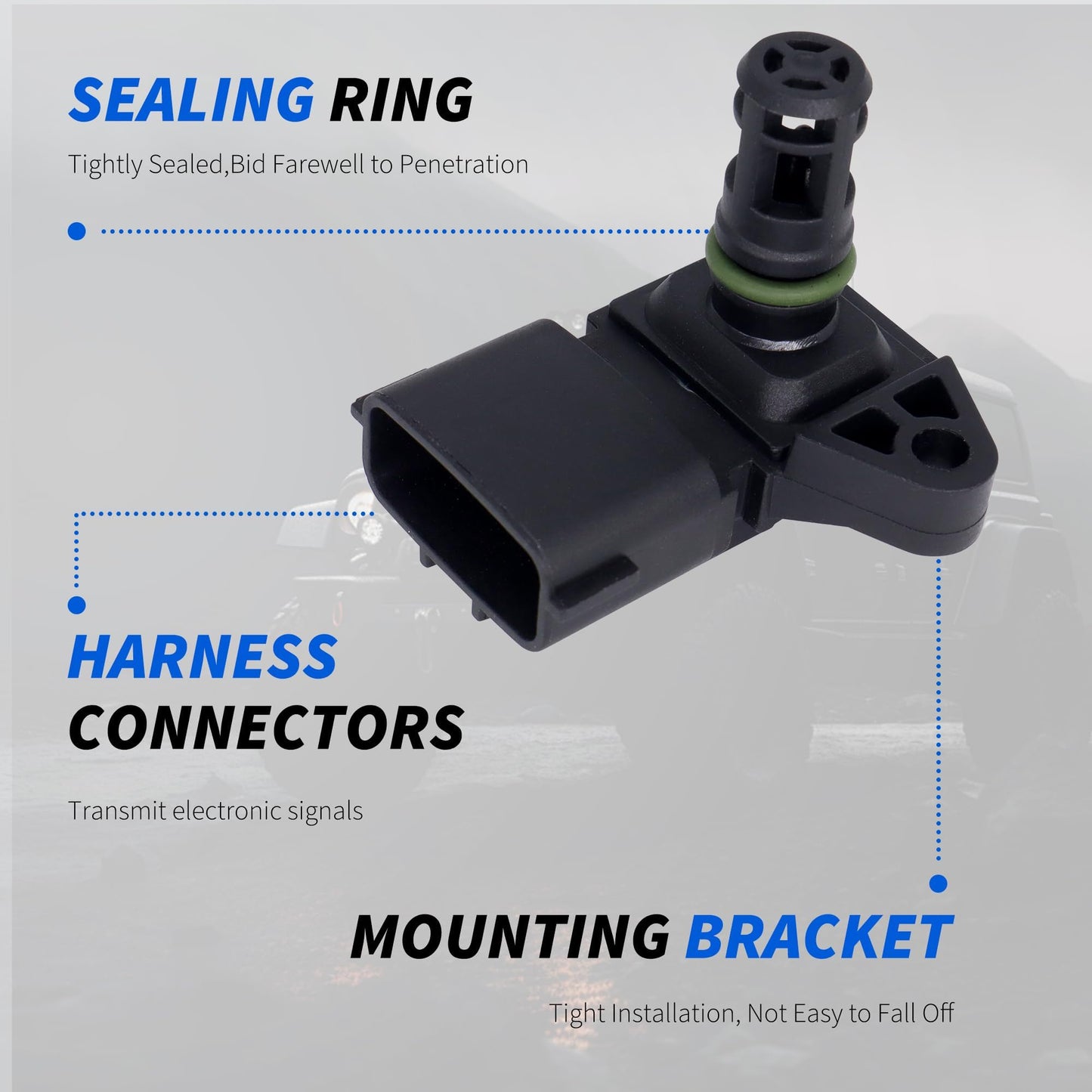 HiSport Intake Air Temperature Sensor - Compatible with Dodge Ram Diesel 2500 3500 4500 2007 2008 2009 2010 2011 2012 2013 2014 2015 2016 2017, Cummins M11 ISC ISL ISM ISX Replaces 5WK96803 2897332