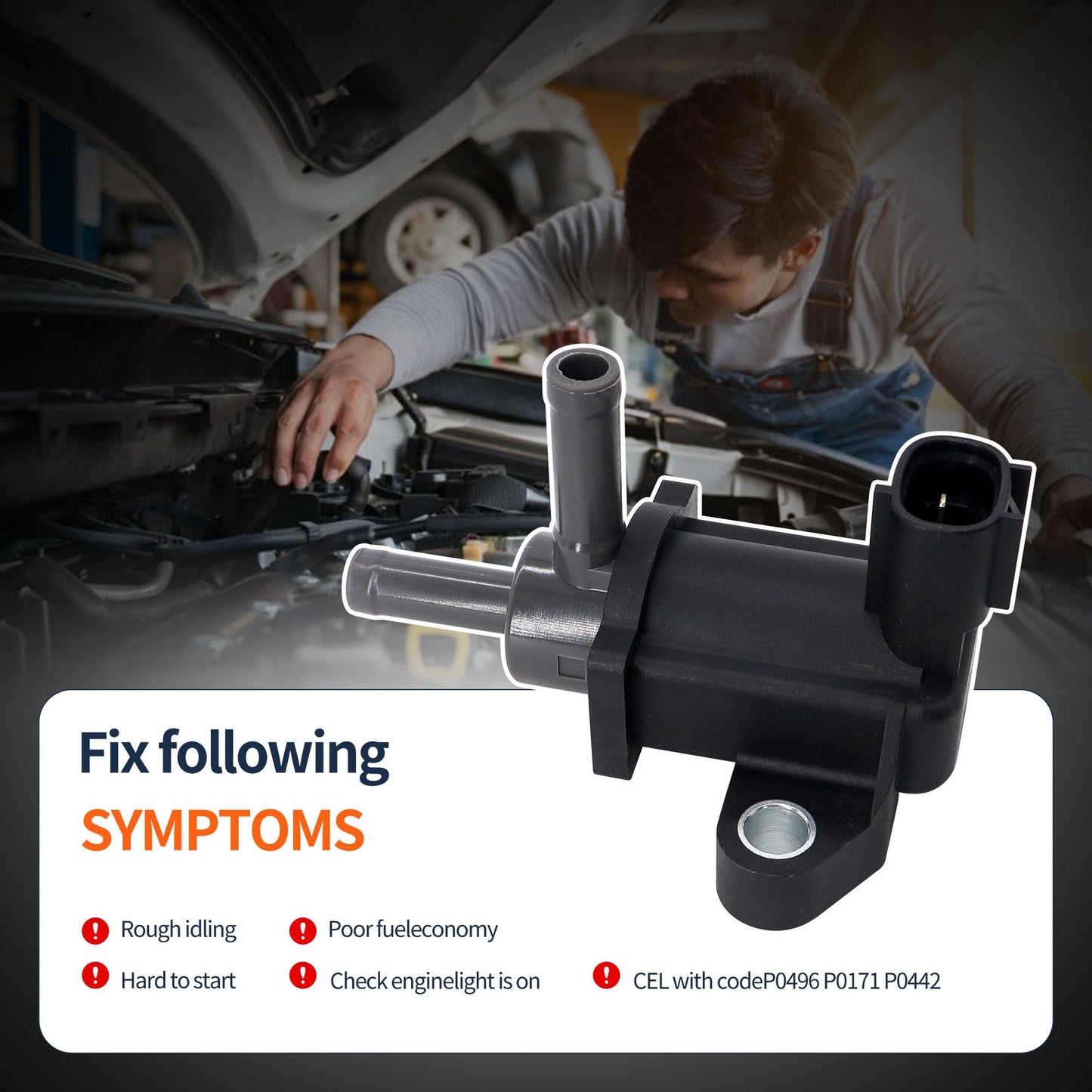 HiSport Vapor Canister Purge Solenoid Valve - Compatible with Toyota 4Runner 2003 2004 2005 2006 2007 2008 2009 2010 FJ Cruiser 2007 2008 2009 Tacoma 2005-2014 Tundra 2005 2006 2007-2010#90910-12262