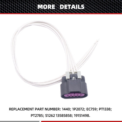 HiSport 645-500 Mass Air Flow Sensor Connector Comptible with Buick, Cadillac, Chevrolet, Chevy, GMC, Hummer, Isuzu, Oldsmobile, Pontiac, Saab, Saturn, Workhorse Fasttrack Replace 13585858, 19151498