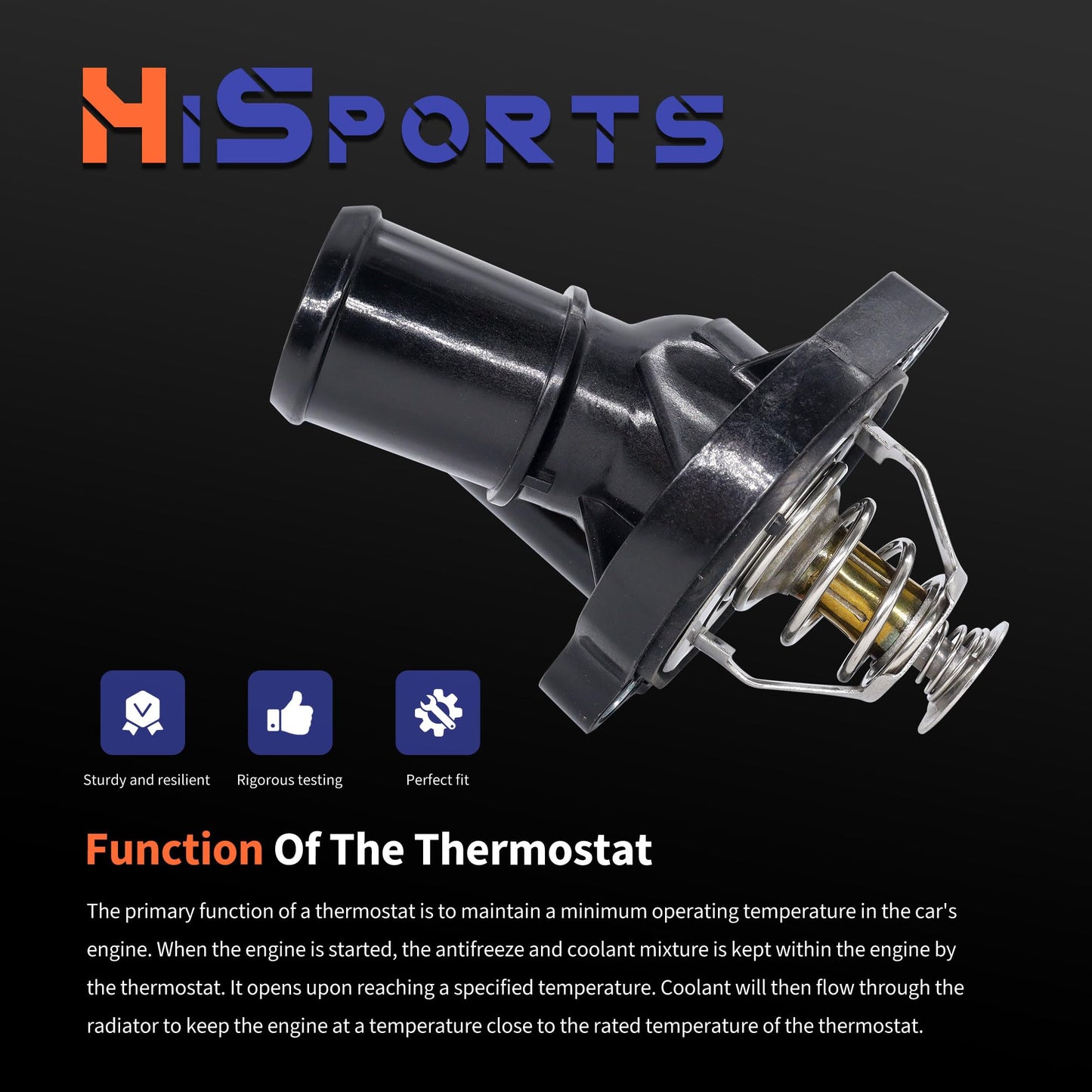 HiSport Engine Coolant Thermostat Housing Assembly - Compatible with Ford Lincoln Mazda Mercury - Replace 902-733