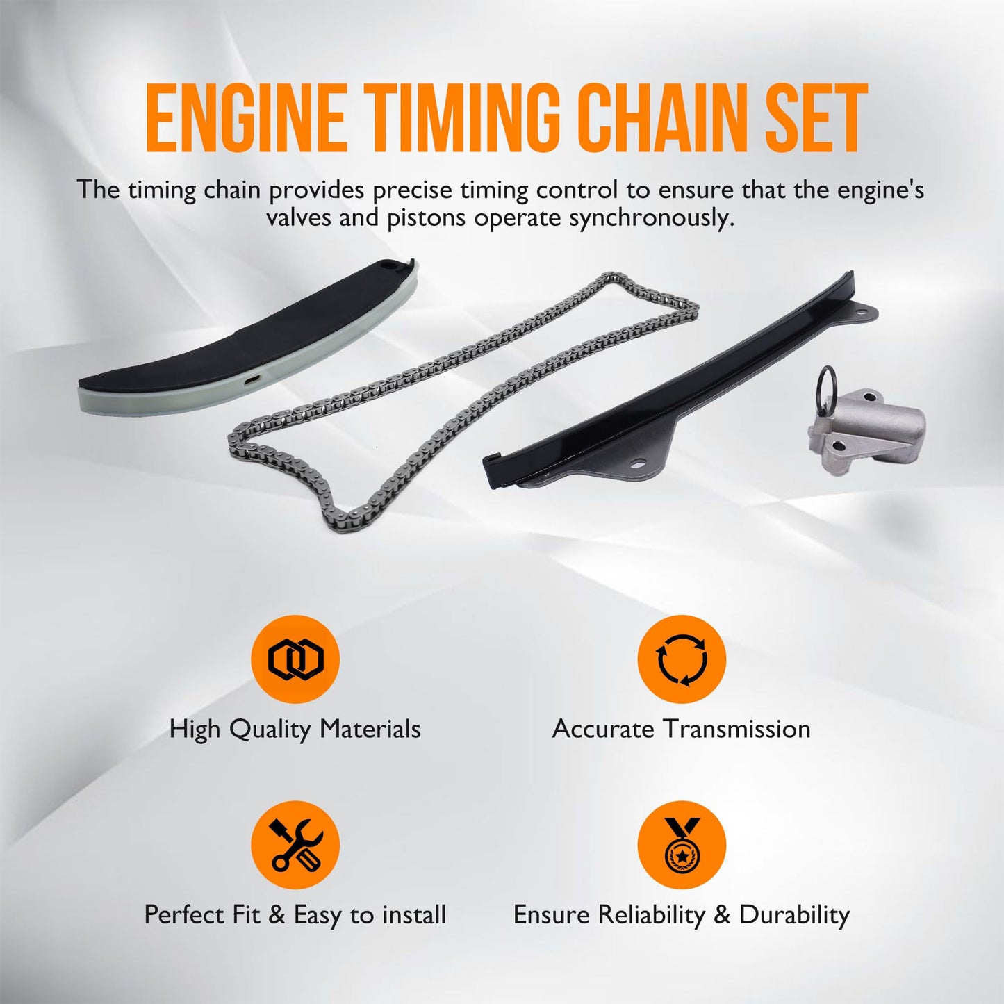 HiSport 24410-2E000 Engine Timing Chain Kit - Compatible with Kia Forte Forte5 2.0L l4 Compatible with Hyundai Kona Veloster Elantra 2.0L l4 Elantra 1.8L l4 2017-2022