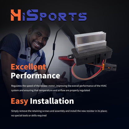 HiSport 93803637 Blower Motor Resistor Heater Fan Control Module - Compatible with Hummer H2 2003 2004 2005 2006 2007 Replaces 88986529 3GSH-19E624-CA