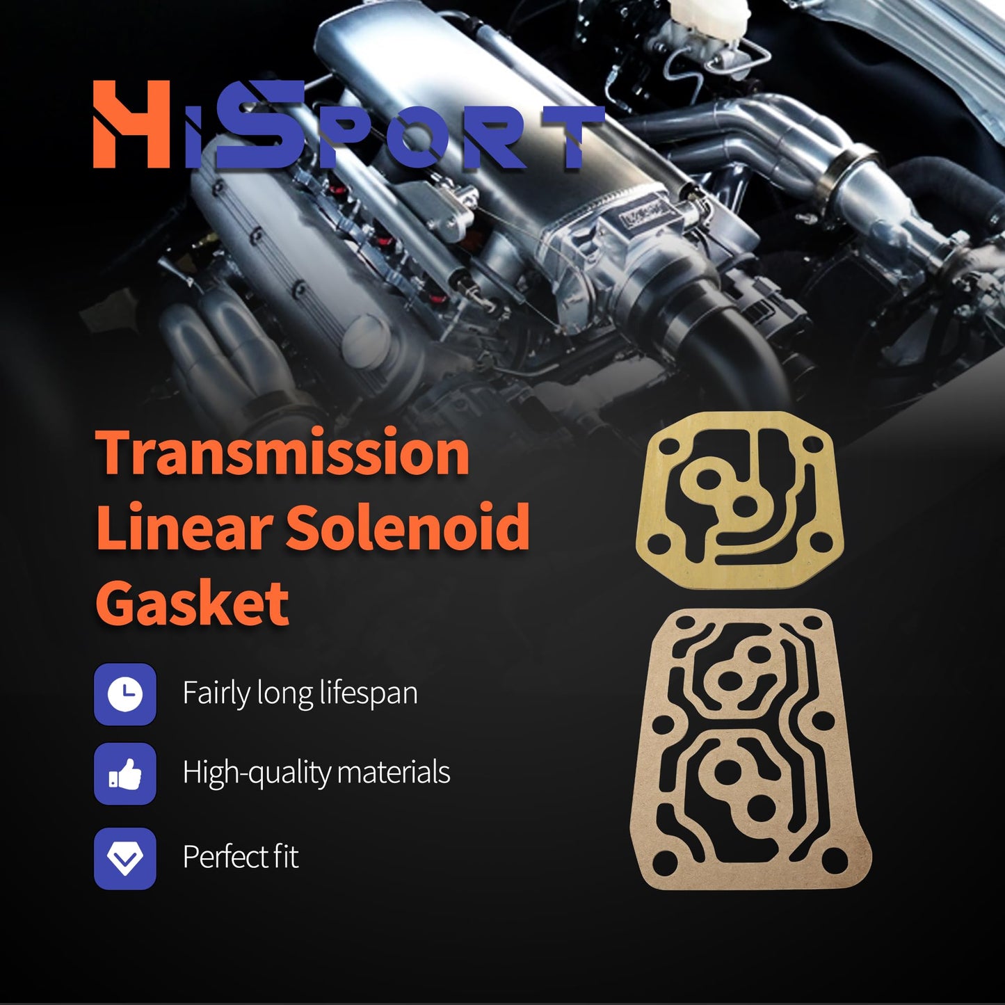 HiSport Transmission Linear Solenoid Gasket with O-Rings Seal Kit - Compatible with Acura RSX TSX Honda Accord CR-V Element Replaces 28260PRP014 28250PRP013 28262PRP000