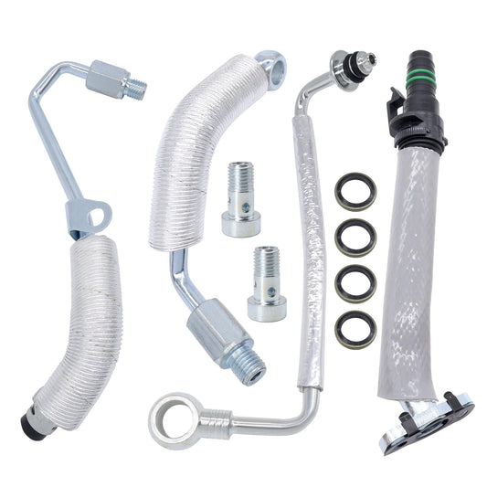 HiSport Turbo Oil Return Drain And Oil Feed Pipe 4 Kits Compatible with Buick Encore Compatible with Chevy Cruze Sonic Trax 2013-2019 1.4L L4 Replace 55592600 25198546 25200947 55587854