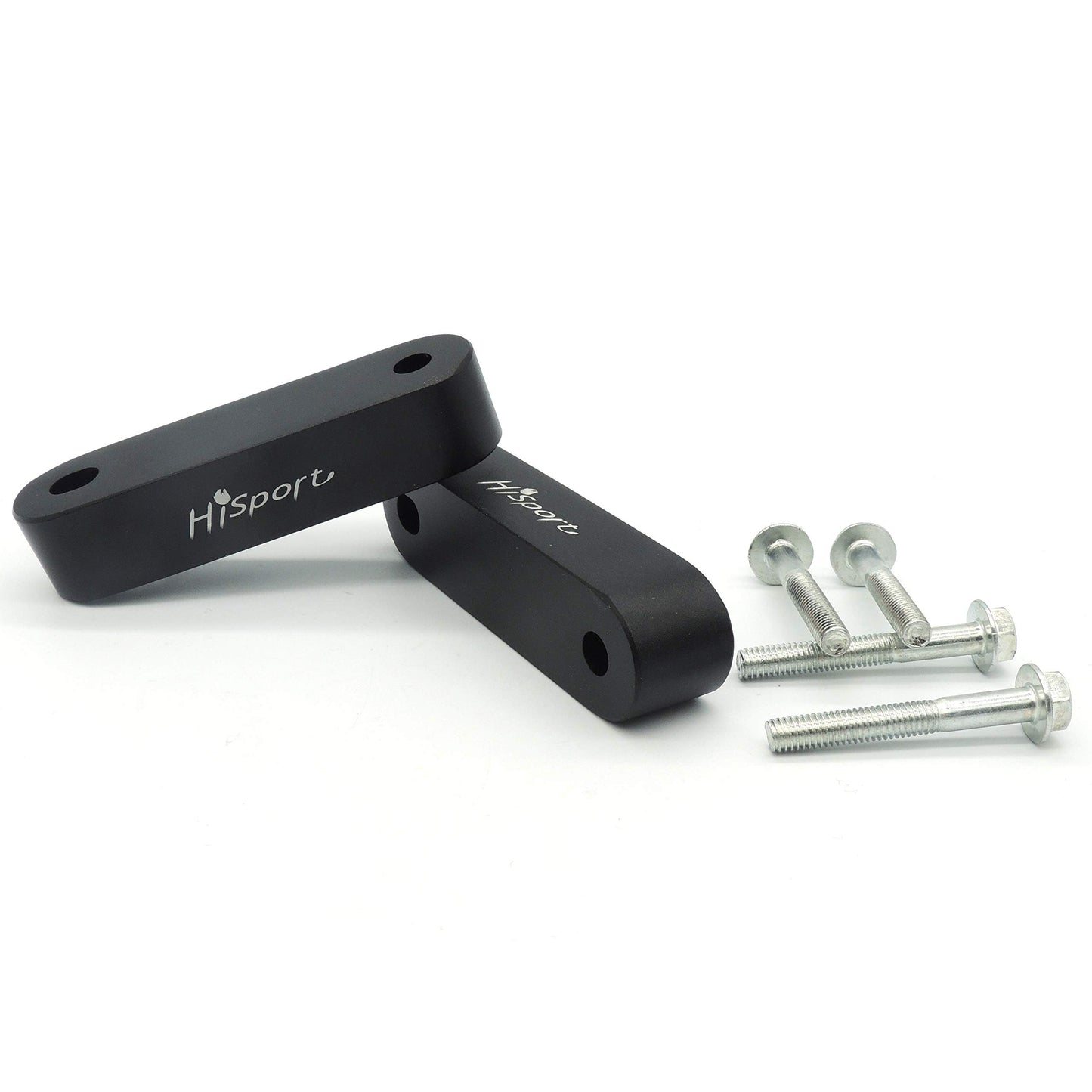 HiSport WH-1014 Aluminum Alloy Billet 3/4" Hood Vent Spacer Riser - with Bolts, Black, Tuning Kits Set, Compatible with 1992, 1993, 1991, 1995 EG 1996, 1997, 1998, 1999, 2000 EK Honda Civic