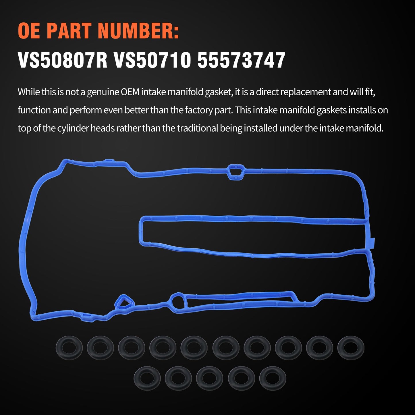 HiSport Valve Cover Gasket Set - Compatible with Buick Encore Compatible with Cadillac ELR Compatible with Chevy Cruze Limited Sonic Trax Volt 1.4L 1.6L 1.8L 2.0L 2011-2020 - Replace VS50807R