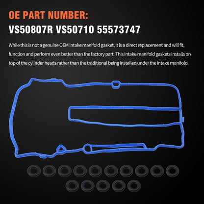 HiSport Valve Cover Gasket Set - Compatible with Buick Encore Compatible with Cadillac ELR Compatible with Chevy Cruze Limited Sonic Trax Volt 1.4L 1.6L 1.8L 2.0L 2011-2020 - Replace VS50807R