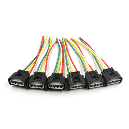 HiSport 6Pcs Ignition Coil Female Connector Plug Harness Pigtail - 90980-11885 Compatible with Chevrolet Toyota Lexus Pontiac Scion Ignition Coil Connector Harness L4 2.4L