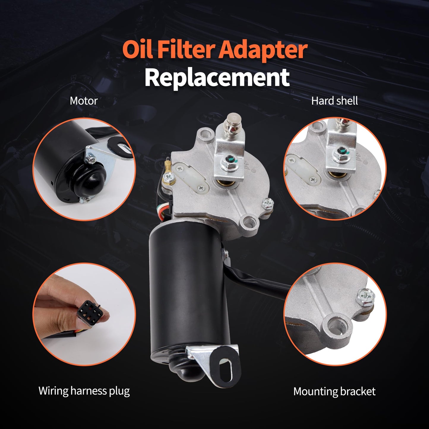 HiSport Front Windshield Wiper Motor - Compatible with Jeep Wrangler YJ 1987 1988 1989 1990 1991 1992 1993 1994 1995 - Replace 56030005 620-00727