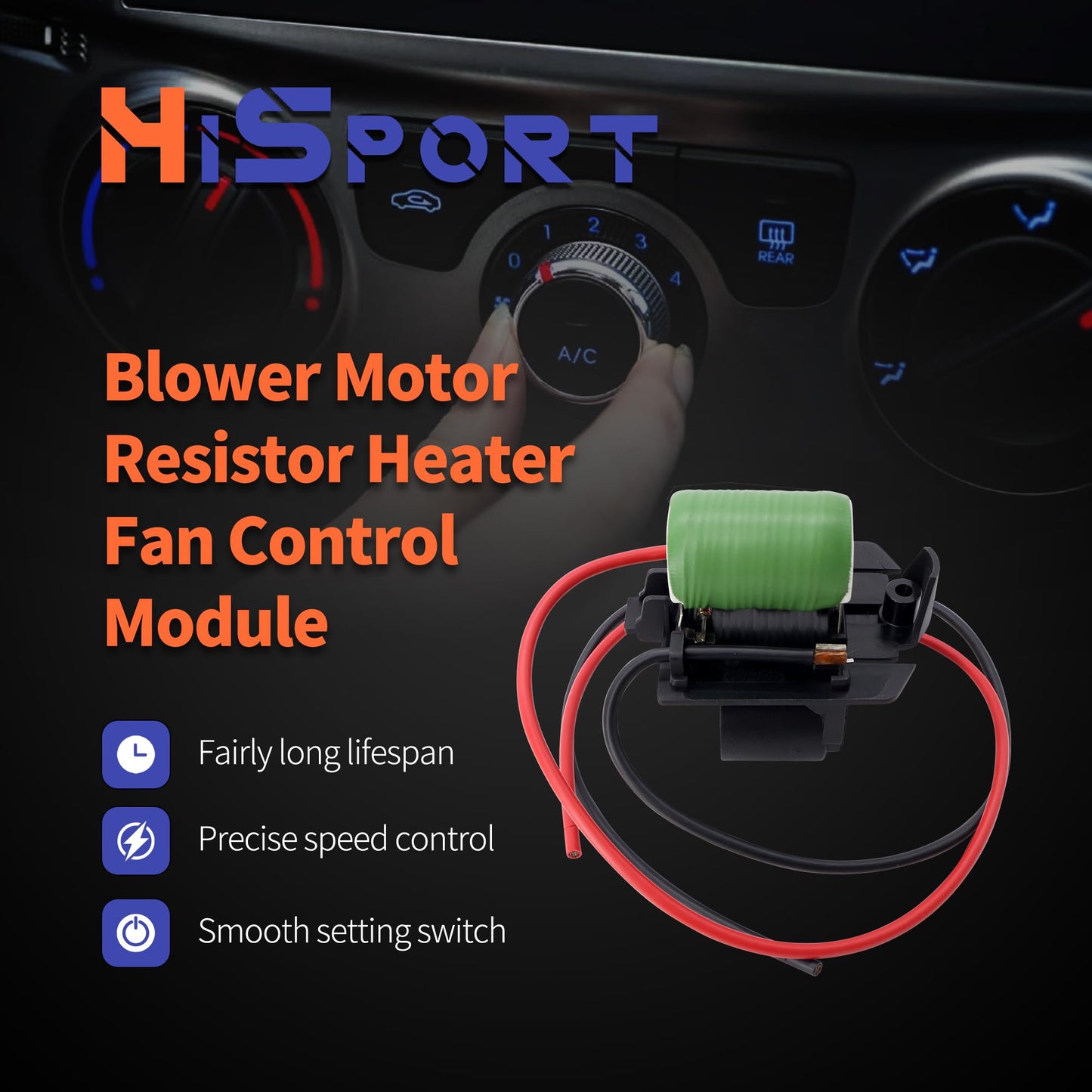 HiSport Radiator Fan Blower Motor Resistance - Compatible with Chevrolet Cruze 1.4L 1.8L 2.0L Buick Verano 2.4L Replaces 13427161 13427160