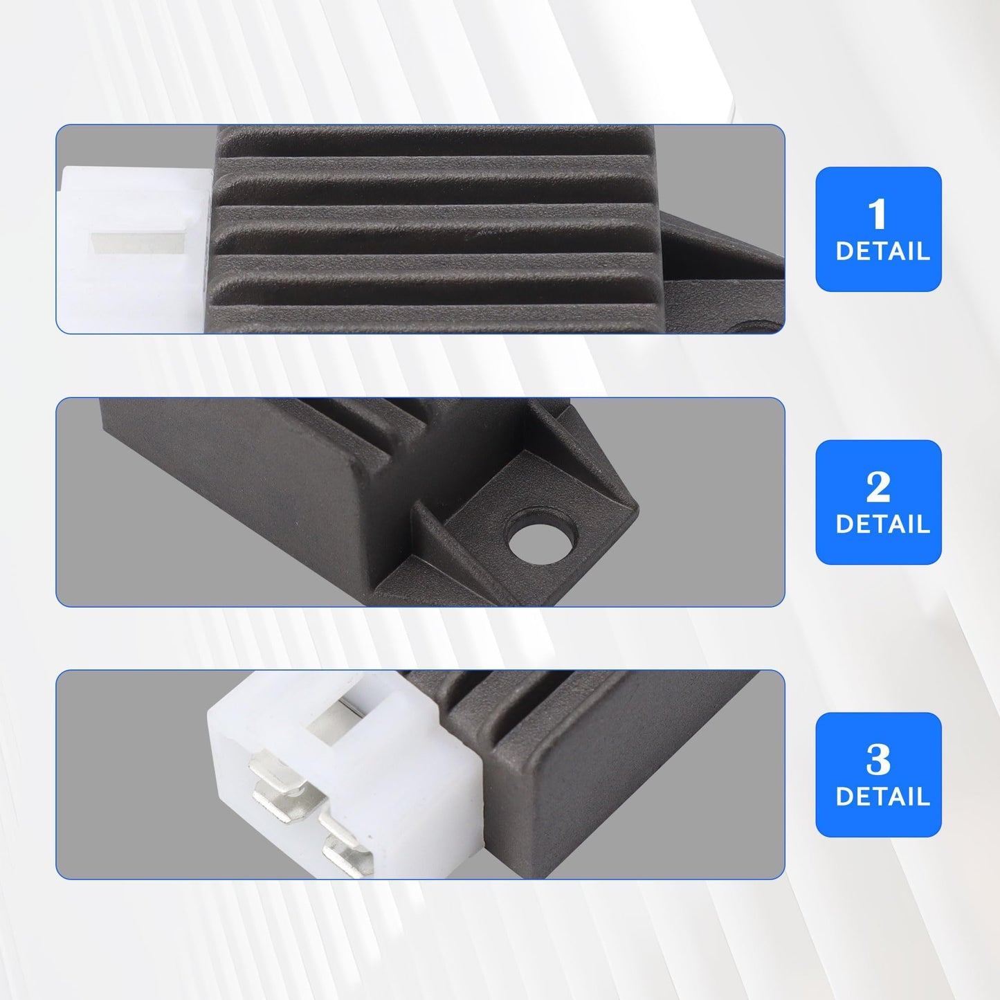 HiSport 4-Pin Voltage Regulator Rectifier - Compatible with Tao Tao 110cc ATA-110B ATA-110D ATA-110F 50cc ATM50 Pony50 VIP Thunder EVO Coolster 110cc 3050A 3050B