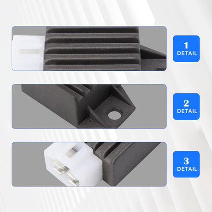 HiSport 4-Pin Voltage Regulator Rectifier - Compatible with Tao Tao 110cc ATA-110B ATA-110D ATA-110F 50cc ATM50 Pony50 VIP Thunder EVO Coolster 110cc 3050A 3050B