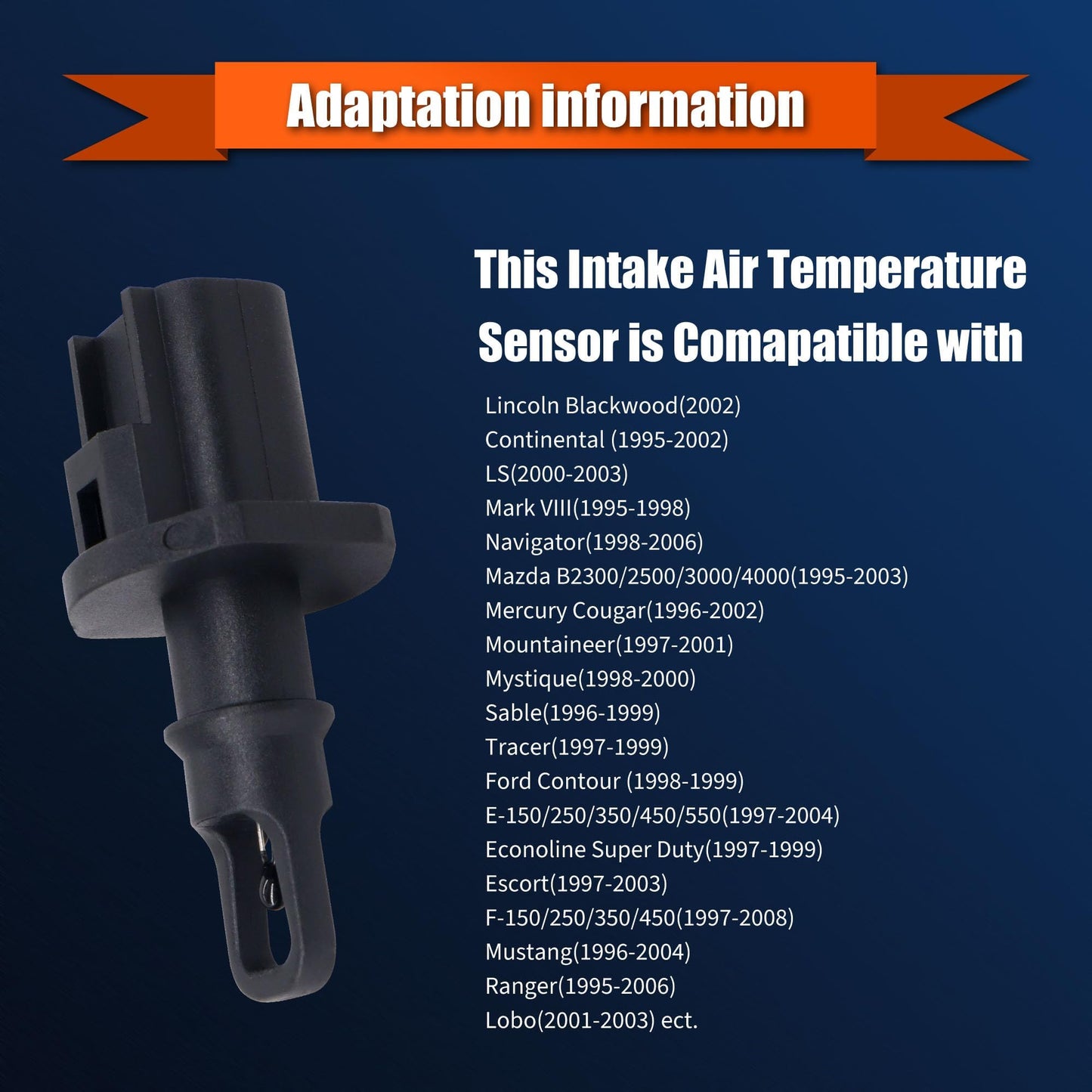 HiSport F57F12A697AA Intake Air Charge Temperature Sensor Compatible with Ford E-150 E-250 E-350 E-450 E-550 Lincoln Blackwood Continental Mazda B2300 B2500 B3000 B4000 Mercury Mystique Sable Tracer