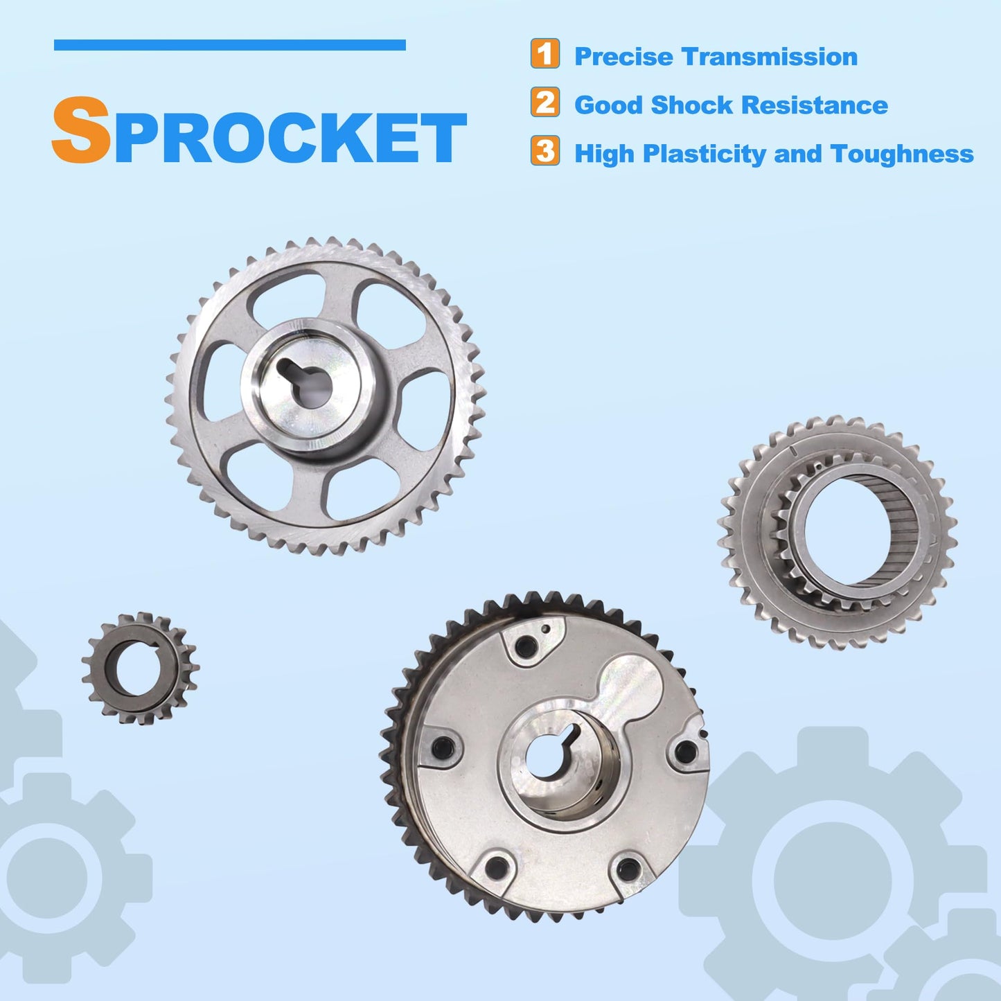 HiSport 2.4L Engine Timing Chain Kit - Compatible with Honda Accord Civic Crosstour CR-V 2008-2015, 14310R5A305 Automotive Timing Chain Set Replacement Parts with VVT Gear & Camshaft Adjuster