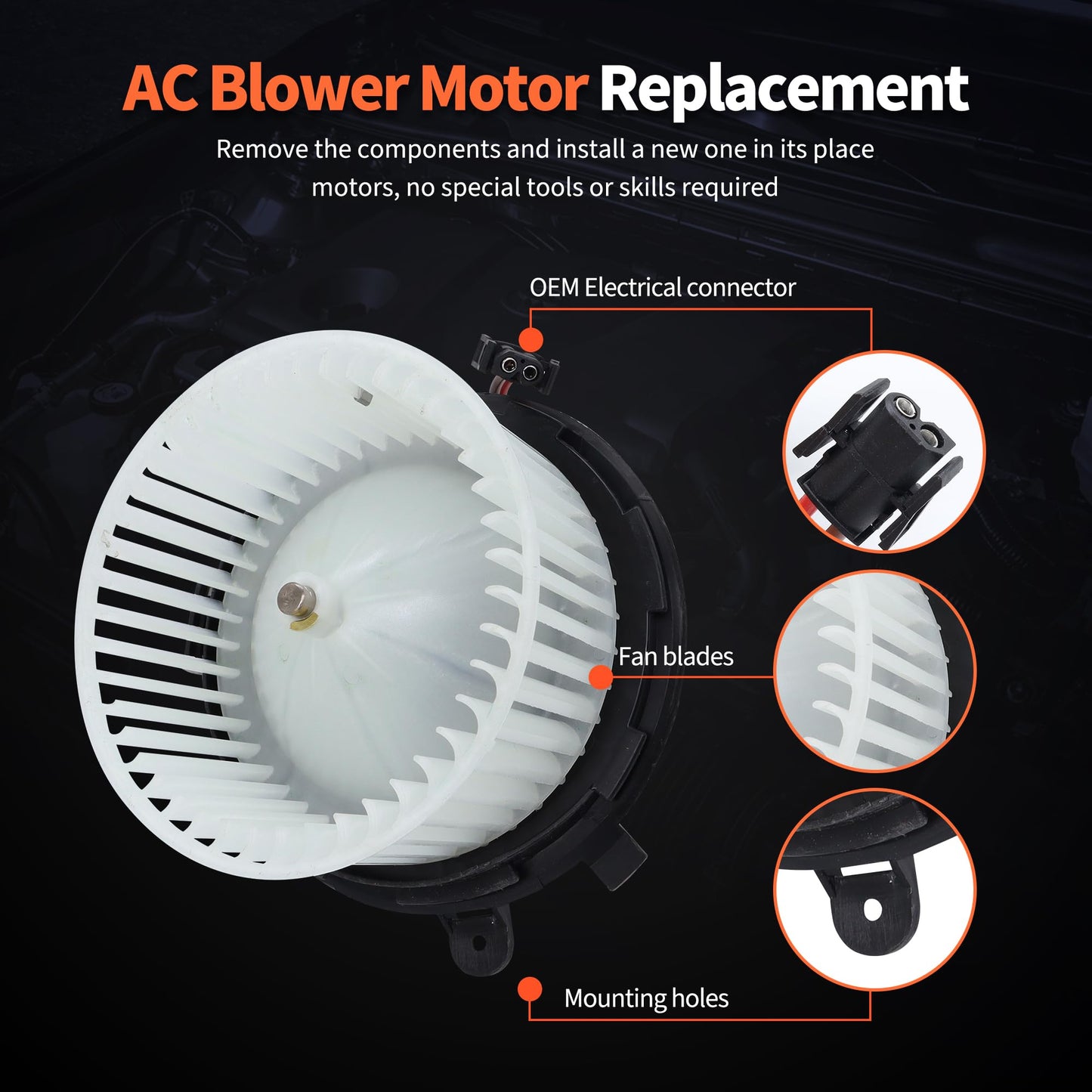 HiSport HVAC Heater Blower Motor Assembly 700248 Compatible with Mercedes-Benz C250 C300 C350 C63 E300 E350 E550 E63 GLK250 GLK350 SLS AMG, Replacement for PM4030, MB3126112, 2048200208