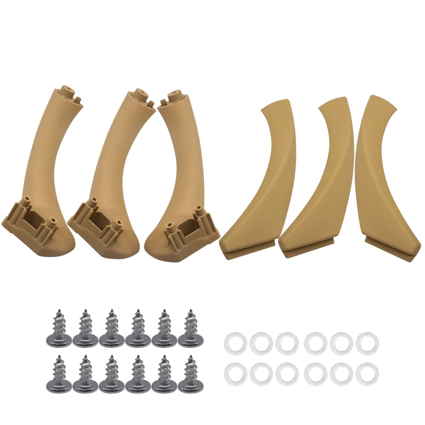 HiSport Inner Door Panel Handle and Door Pull Outer Trim Cover 1 Rear Left 2 Front Rear Right - Compatible with BWM 3 Series E90 E91 E92 E93 Sedan, Wagon Coupe 2006-2011 Models 325i,325xi,328i