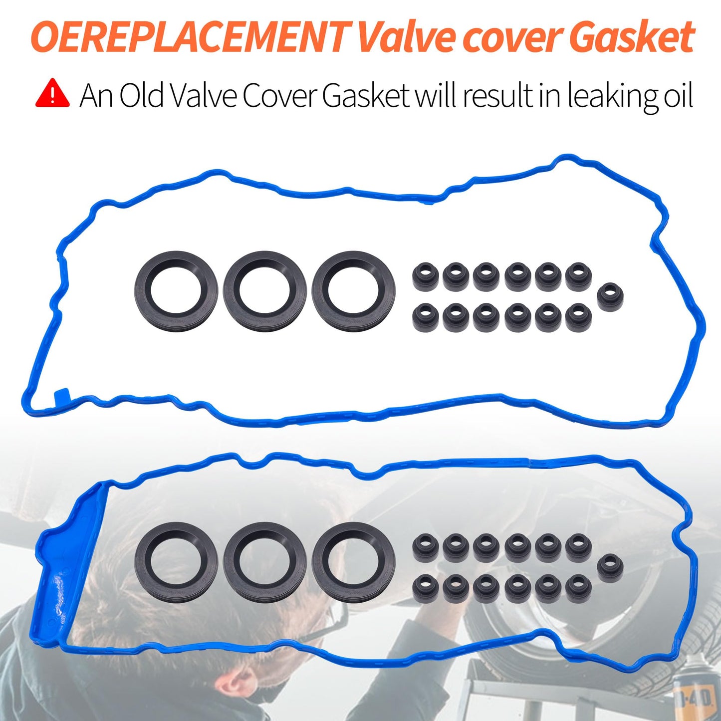 HiSport Engine Valve Cover Gasket Set - Compatible with GMC Acadia 3.6L V6 3564cc 217cid 2007-2008 - Replace VS50726R